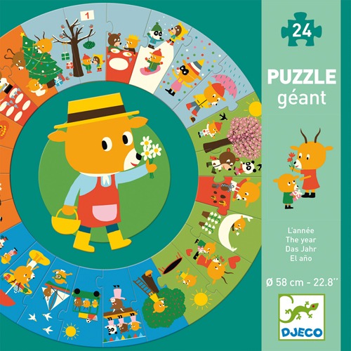 Djeco - Puzzle géant / L'année / 24 pièces