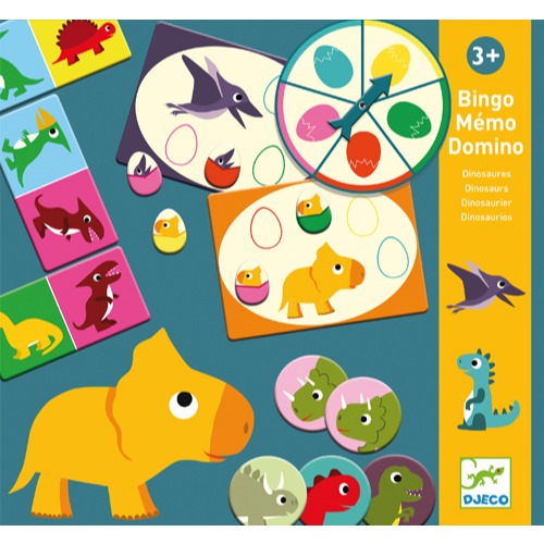 Djeco - Bingo-mémo-domino Les dinosaures