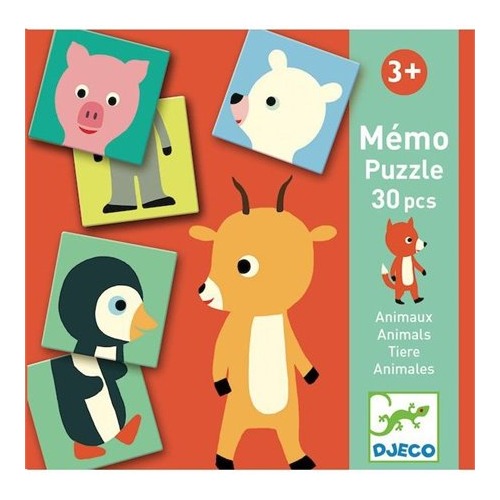 Djeco - Mémo puzzle animaux
