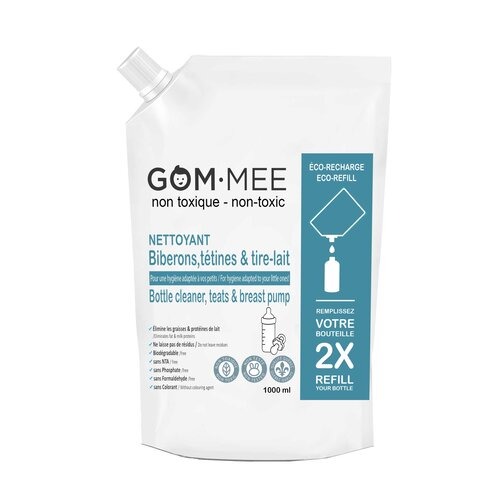 Gom-mee - Nettoyant à biberons,tétines et tire-lait pochette 1litre