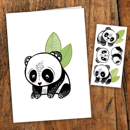 Pico - Carte de souhaits Les pandas sympathiques