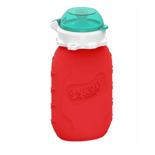 Squeasy Snacker - Pochette en silicone rouge 6oz